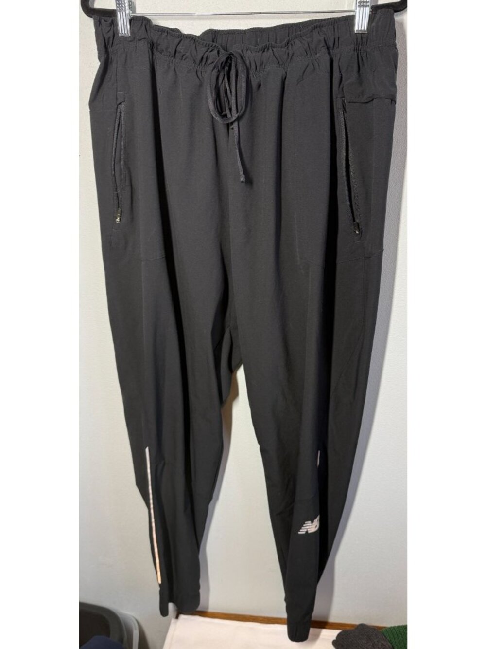 New Balance Mens 2XL Black Impact Run Tapered Jogger Woven Lounge Reflective